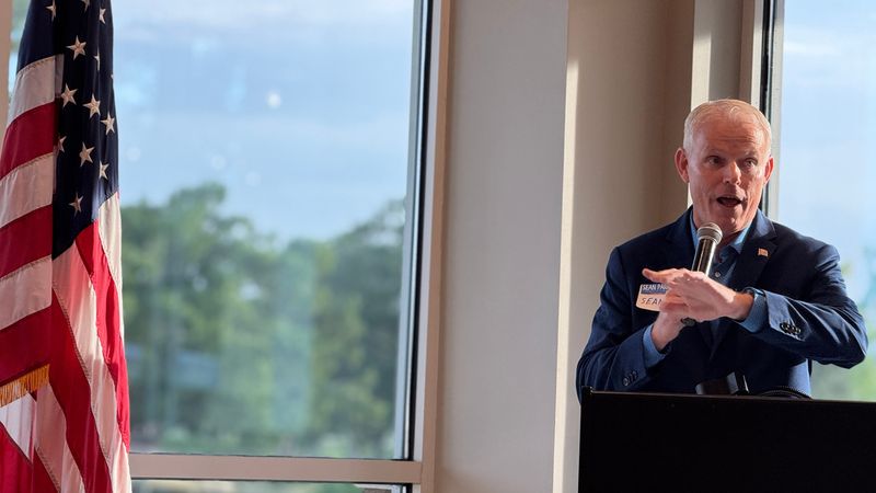 Lake County Commissioner Sean Parks, District 2, defended his record, emphasized land conservation and called himself a "Teddy Roosevelt Republican" at the Republican Candidate Forum held at the Venetian Center in Leesburg, Florida, June 10, 2026.