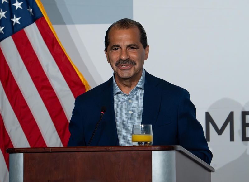 Paul Leone, CEO of The Breakers Palm Beach, speaks during the Palm Beach Chamber of Commerce's final breakfast event of the season on June 11 at the resort.