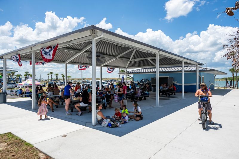 Port Canaveral officials opened a pavilion and playground at Jetty Park, additions to a multi-million-dollar renovation of the facility that draws 400,000 visitors a year.