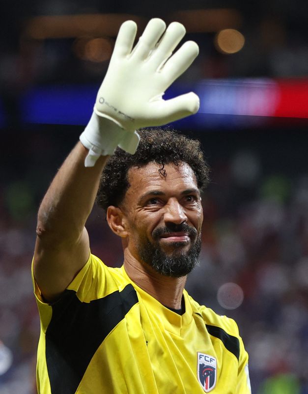 June 15, 2026; Atlanta, Georgia, U.S.; Cape Verde's Vozinha celebrates after the match. Mandatory Credit: Brett Davis-Imagn Images