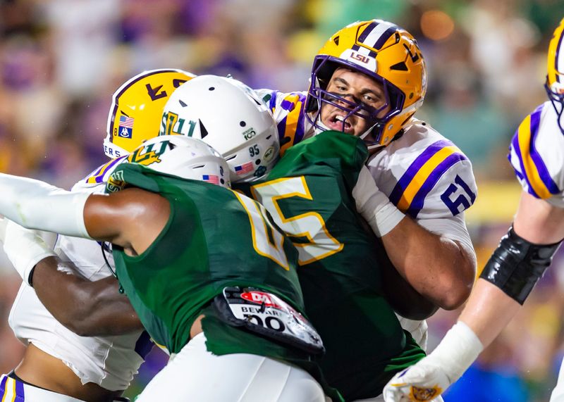 Braelin Moore 61, LSU Tigers take on the Southeastern Louisiana. Sept 20, 2025; Baton Rouge, Louisiana, USA; at Tiger Stadium.