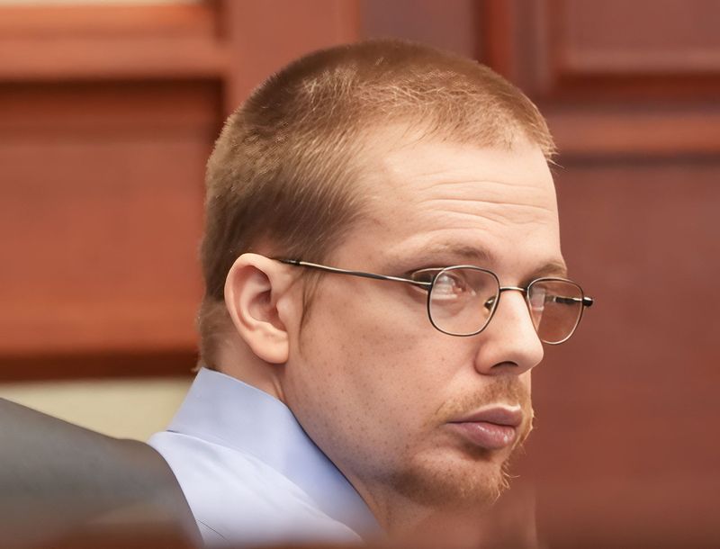Steven Cribb looks toward the gallery during his trail at the Volusia County Courthouse in DeLand June 16, 2026. Cribb faces numerous charges related to the sexual abuse of two children.