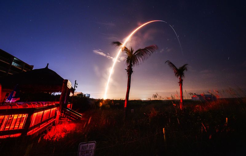 Launch of a SpaceX Falcon 9 rocket carrying three AST SpaceMobile BlueBird broadband satellites. The rocket launched aft 2:39 a.m. Wednesday, June 17 from Launch Complex 40 at Cape Canaveral Space Force Station.