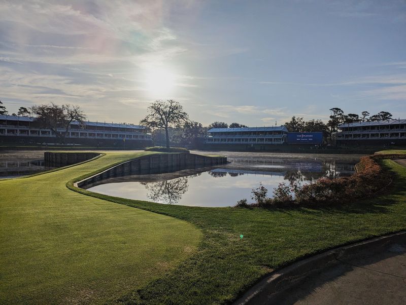 The 17th hole of the Players Stadium Course at TPC Sawgrass is among the most recognizable in golf.