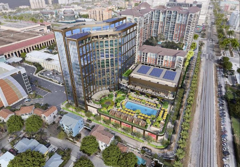 Developer Related Ross is seeking approval to build a second convention center hotel in downtown West Palm Beach. The proposed 18-story, 400-room Curio hotel would be across the street from the Palm Beach County Convention Center and the existing convention center hotel.
