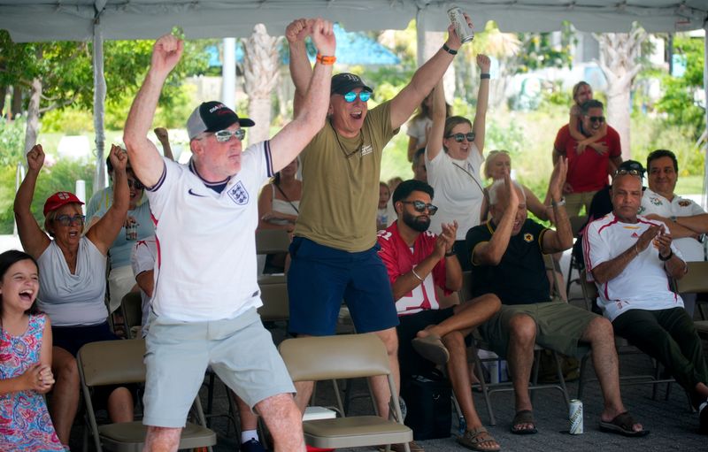 Soccer club Sarasota Paradise will conclude its series of free World Cup watch parties (with one in June pictured here) with the World Cup final on Sunday at downtown Sarasota park the Bay.