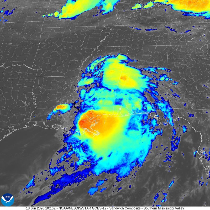 Post-Tropical Cyclone Arthur is bringing life-threatening flooding across portions of the southeastern United States June 18, 2026.