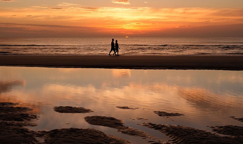 Sunrise in Daytona Beach on June 18, 2026. National Weather Service meteorologists in Miami said a sparse curtain of Saharan dust kicked up by thunderstorms drifting over the northern Sahel in Africa was infiltrating South Florida skies and likely contributed to the surreal sunrise.