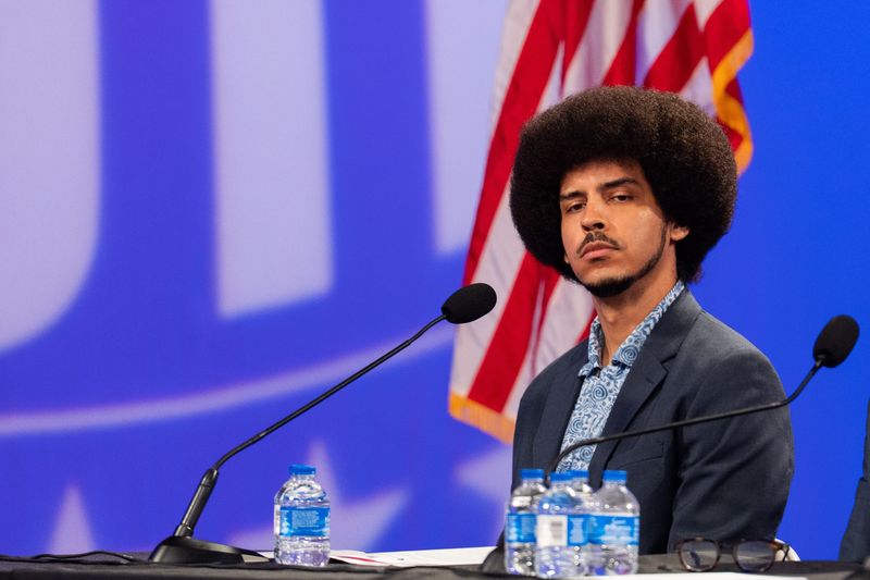 City Commission Seat 3 candidate Darryl "Dar Wavemaker" Alfred participates in a forum with his opponents Thursday, June 18, 2026.
