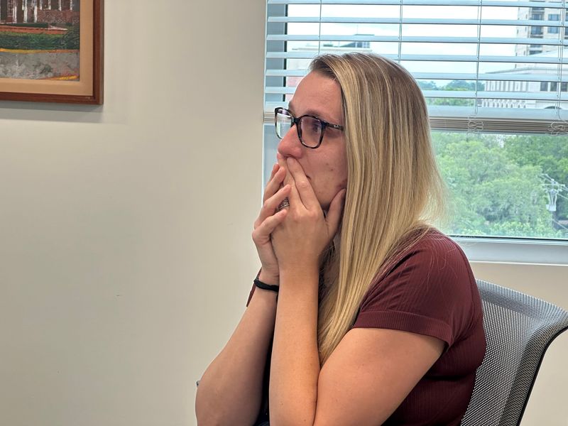 Alicia Devine in the Democrat's conference room, watching the announcement that she had been named "Journalist of the Year" for 2025 on Thursday, June 18, 2026.