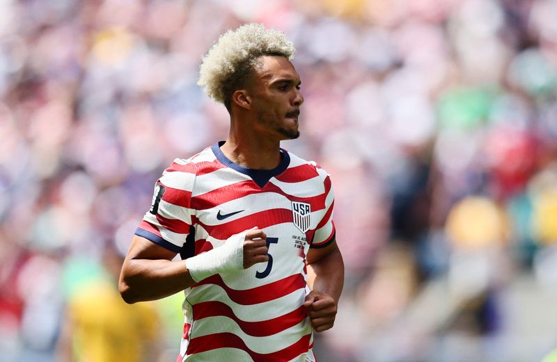 June 19, 2026; Seattle, Washington, U.S.; Antonee Robinson of the U.S.  Mandatory Credit: Blake Dahlin-Imagn Images