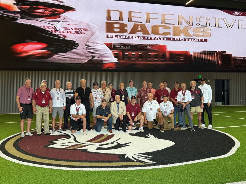 Former FSU football players from the late 1960s visit the Seminoles' new indoor football facility on Saturday, June 20.