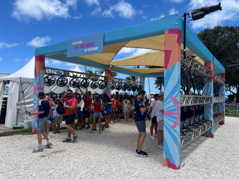 FIFA Fan Festival Miami offers cooling stations to beat the heat.