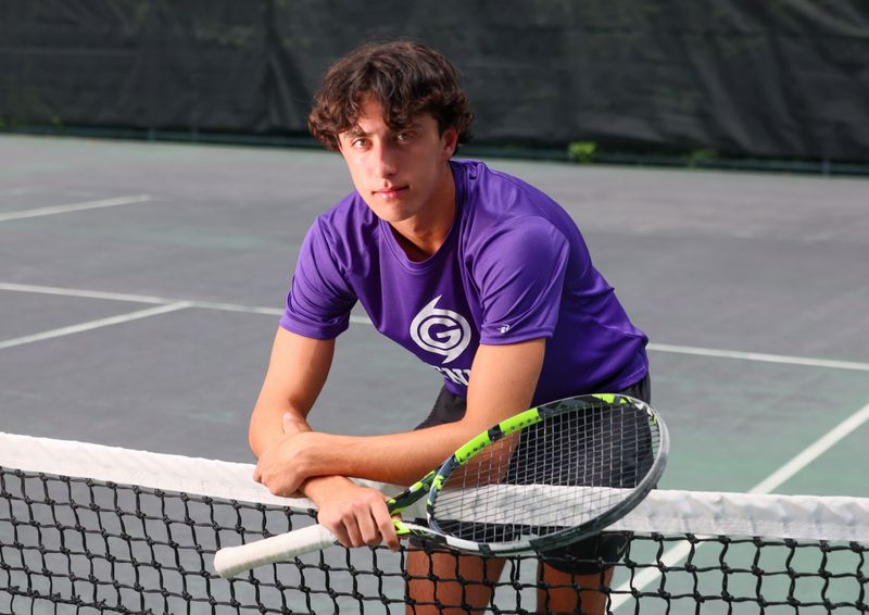 Gainesville High School’s Colin Cabrera is the Gainesville Sun boys Tennis Player of the year. He is shown at Gainesville High School Tennis Courts in Gainesville, FL on Tuesday, June 23, 2026. [Alan Youngblood/Gainesville Sun]