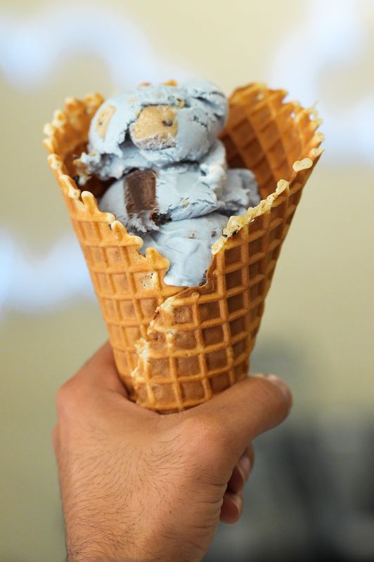 Angel Garcia holds his marshmallow sky ice cream at Ben & Jerry’s during their soft opening Thursday June 25, 2026 at 1027 Park St, Jacksonville, FL. Their grand opening is July 4th, 2026. [Doug Engle/Florida Times-Union]
