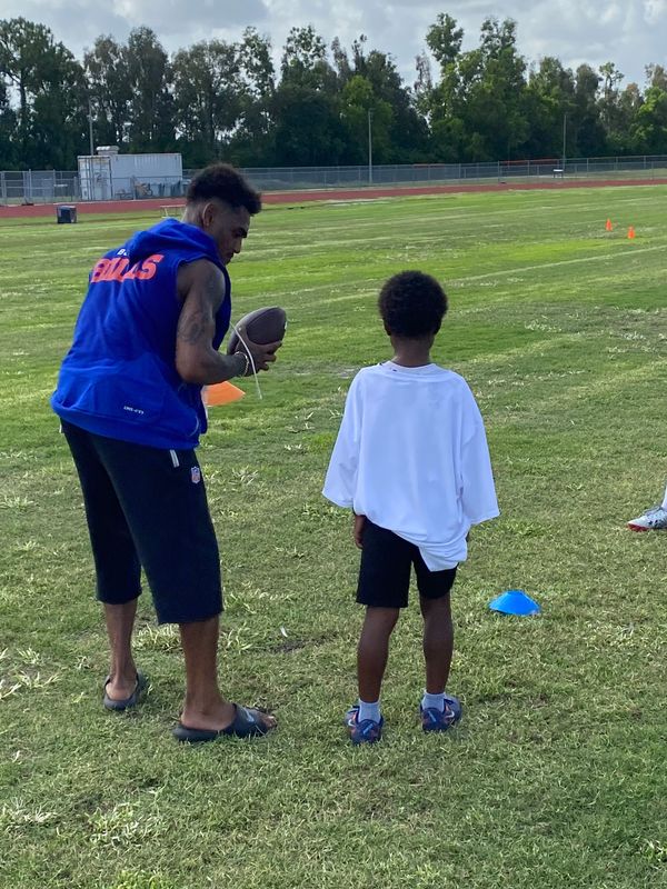 Buffalo Bills wide receiver Deven Thompkins, who graduated from Dunbar in 2018, holds his second annual Grandmaster Football Camp at North Law Firm Stadium on June 27, 2026.