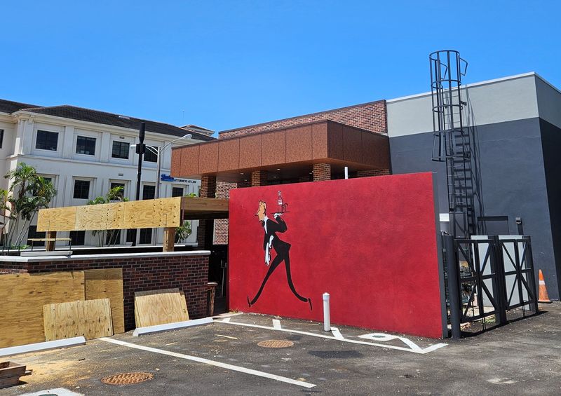 The new home of Caragiulos Italian American Restaurant at 1833 Ringling Blvd. in downtown Sarasota is pictured June 27, 2026, as the landmark eatery eyes a late summer reopening.