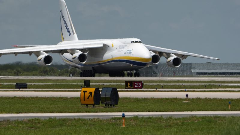The Antonov AN-124, the world’s largest operating cargo plane, landed at Melbourne Orlando International Airport on Sunday, June 28 before 12:30 p.m. It is operated by the Ukrainian carrier Antonov Airlines, and last visited Melbourne in March, 2024. They were picking up a payload that exceeded 50,000 pounds for delivery in the Pacific Northwest.
