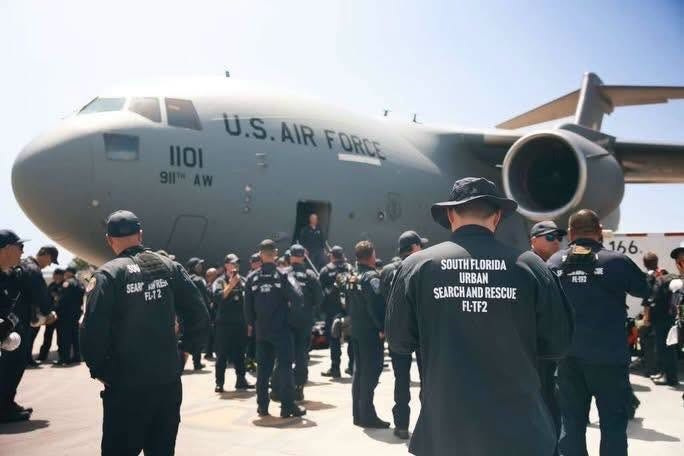 Members of the Florida Task Force 2 urban search and rescue team deployed to Venezuela on June 27, 2026, to assist with search efforts following two powerful earthquakes that struck the country. Firefighters from five Palm Beach agencies were deployed.