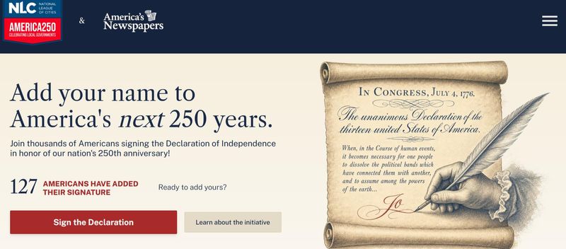 Americans are being invited to sign a digital Declaration of Independence at Signon250.org that celebrate and expands on the founding principles that birthed the United States of America 250 years ago.