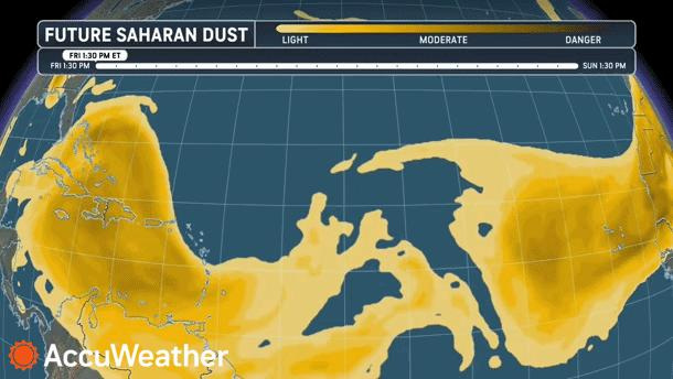Saharan dust forecast from July 3 through July 5, 2026.
