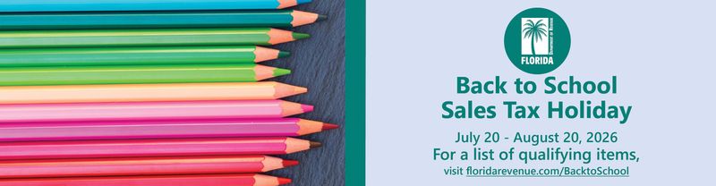 Florida sales tax holiday for school supplies will be July 20-Aug. 20, 2026.
