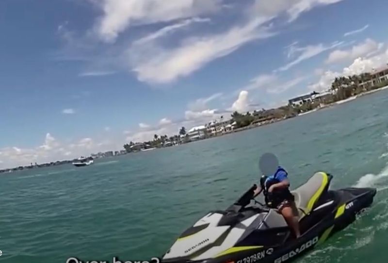 Eight year old seen driving a personal watercraft vehicle by himself off of Lido Key.