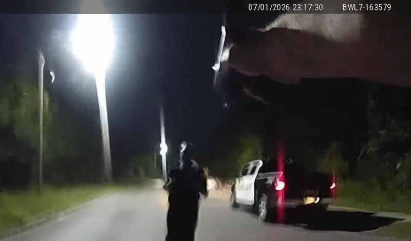 Screenshot of body camera footage released by the Panama City Police Department of an officer-involved shooting on July 1, 2026.