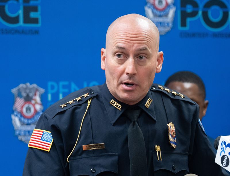 Chief Eric Winstrom gives an update about the fatal shooting on Intendencia Street early on Sunday morning during a press conference at the Pensacola Police Department on July 6, 2026.