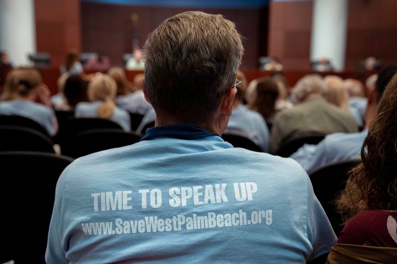 Save West Palm Beach group attends a  Downtown Action Committee meeting on July 8, 2026 in West Palm Beach, Florida.