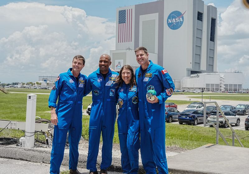 The crew of Artemis II (from left) Reid Wiseman, Victor Glover, Christina Koch and Jeremy Hansen pose for pictures during an appearance at Kennedy Space Center July 8, 2026. Craig Bailey, FLORIDA TODAY via USA TODAY NETWORK