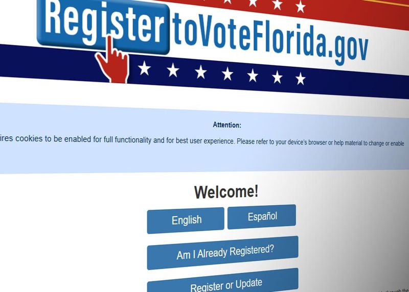 Florida online voter registration website.