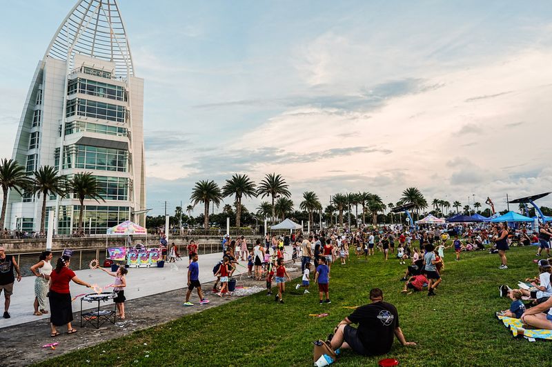 Spectators at Port Canaveral, FL, gather at Exploration Tower to 
enjoy the fireworks celebrating the 250th anniversary of the signing of the Declaration of Independence July 3, 2026. Craig Bailey, FLORIDA TODAY via USA TODAY NETWORK