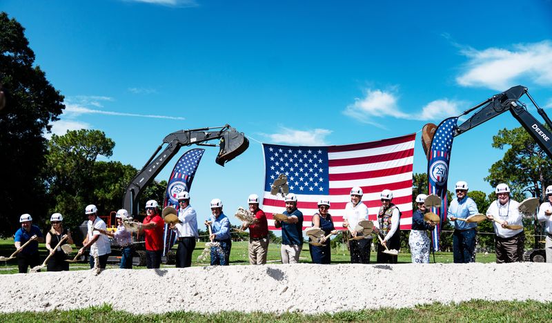 Elected officials and others take part in the groundbreaking ceremony of the Collier County State Veterans’ Nursing Home on Friday, July 10, 2026.