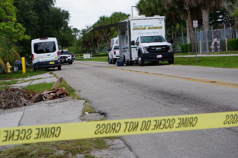 This is the scene where two women were found dead this morning in Immokalee after a reported double homicide. A suspect is in custody.