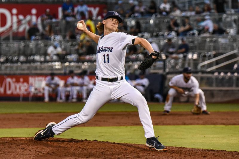 Max Meyer was a dominant pitcher for the Blue Wahoos in the 2021 season, the team's first as a Marlins affiliate. 