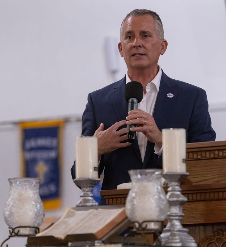 David Jolly, a Democratic candidate for Florida governor, said he favors a moratorium on the construction of data centers in Florida. Jolly held at campaign event July 14 at First Baptist Institutional Church in Lakeland