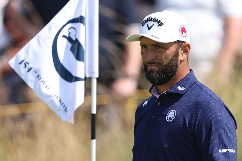 Jul 15, 2026; Southport, England; Jon Rahm during a practice round for The Open Championship golf tournament at Royal Birkdale. Mandatory Credit: Bill Streicher-Imagn Images