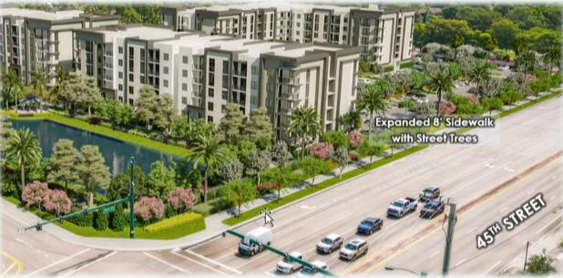 West Palm Beach has given initial approval to to a request to annex a 9-acre church site at the corner of 45th Street and Haverhill Road and allow a 318-unit apartment complex there.