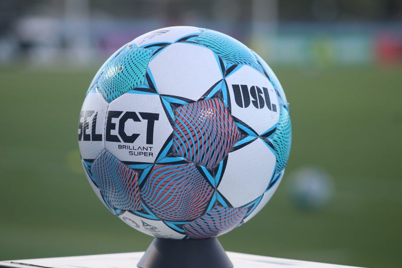 STOCK | A game ball with the USL Championship logo is pictured before a men's soccer game between Sporting Club Jacksonville and the Pittsburgh Riverhounds in Jacksonville, Florida, on July 15, 2026. [Clayton Freeman/Florida Times-Union]