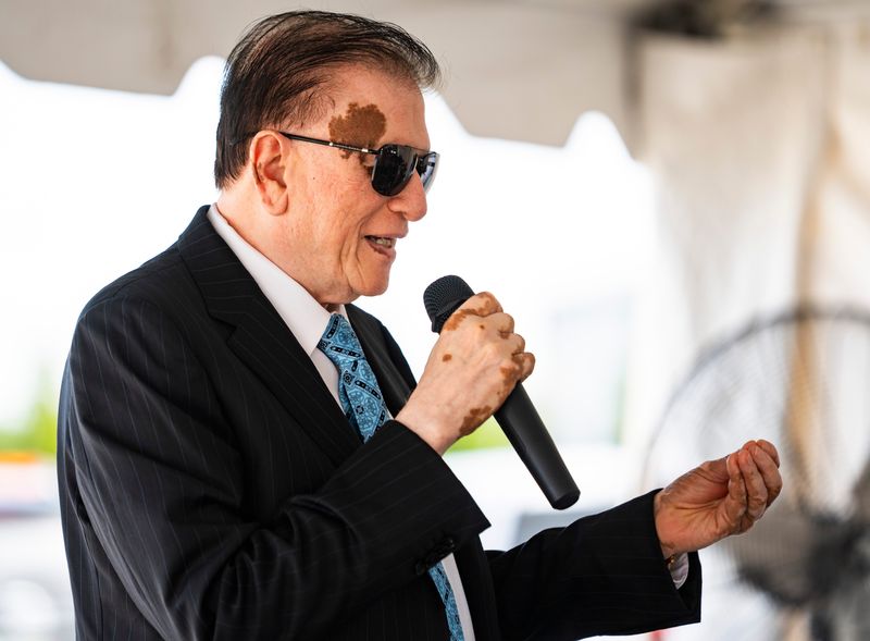 Founder Kiran Patel speaks during a groundbreaking ceremony for the College of Osteopathic Medicine at 8365 Cadenza Road in Naples, Fla., on Thursday, July 16, 2026.