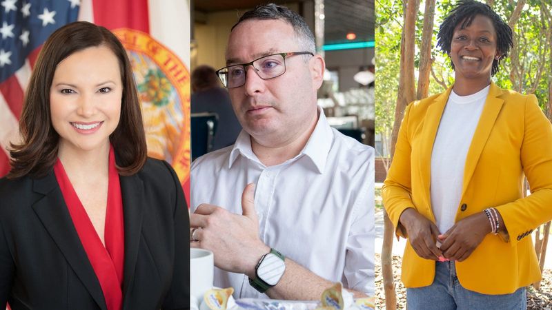 US Senate candidates Ashley Moody, Alex Vindman and Angie Nixon