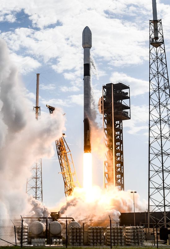 A SpaceX Falcon 9 rocket lifts off from Cape Canaveral Space Force Station July 21, 2026, carrying Northrop Grumman’s MRV-MEP satellite, designed to service other satellites while in orbit. Craig Bailey, FLORIDA TODAY via USA TODAY NETWORK