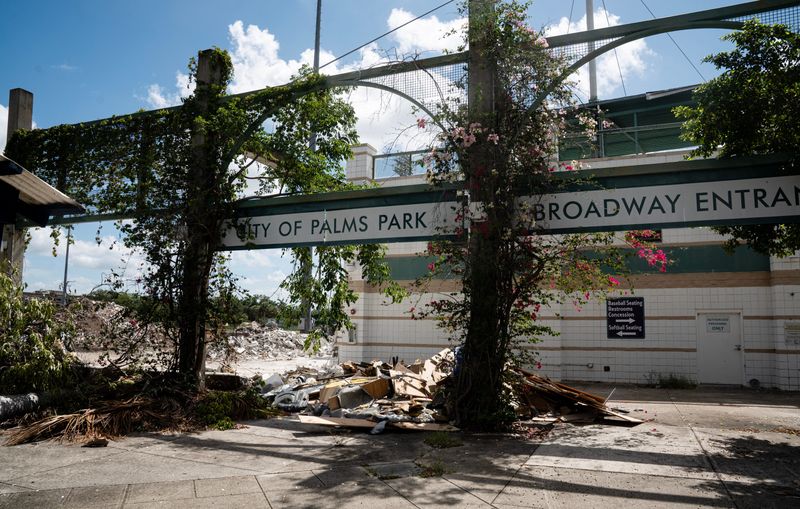Demolition of the City of Palms Park in Fort Myers has begun. Photographed on Wednesday, July 22, 2026. The stadium housed the Boston Red Sox baseball team; for Spring Training and in later years, Florida Southwestern State College baseball and softball.