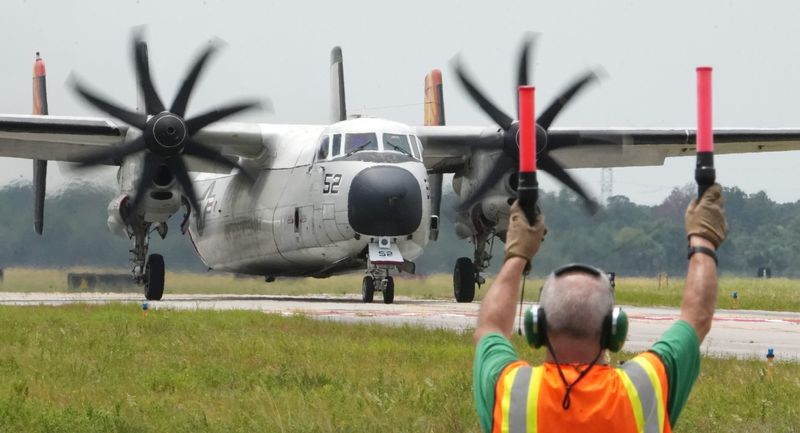 July 27 was the arrival day and final run of a Navy C-2A Greyhound from VRC-40 Rawhides to the Valiant Air Command in Titusville. It flew in alongside the VAC’s World War II Douglas C-47 Skytrain “ Tico Belle” to Space Coast Regional Airport, and will now be on display the VAC Warbird Museum.