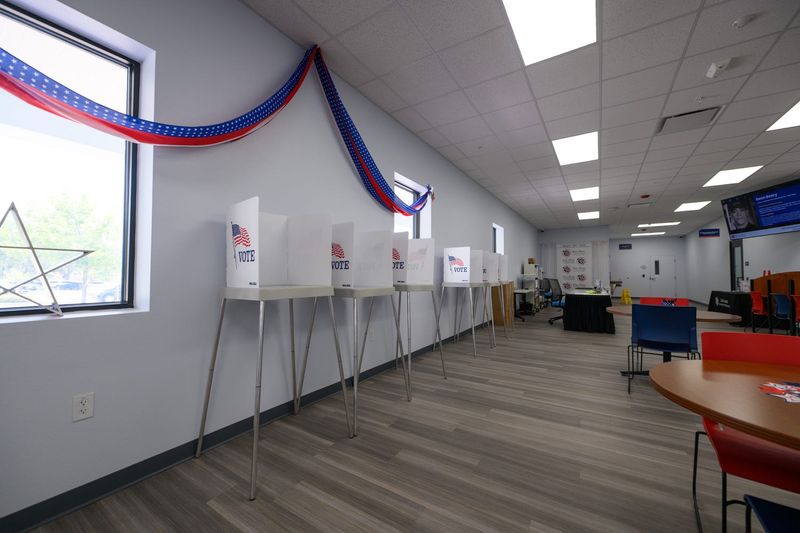 Voting booths inside the Volusia County Supervisor of Elections office, located at 1588 N Woodland Boulevard in Deland.