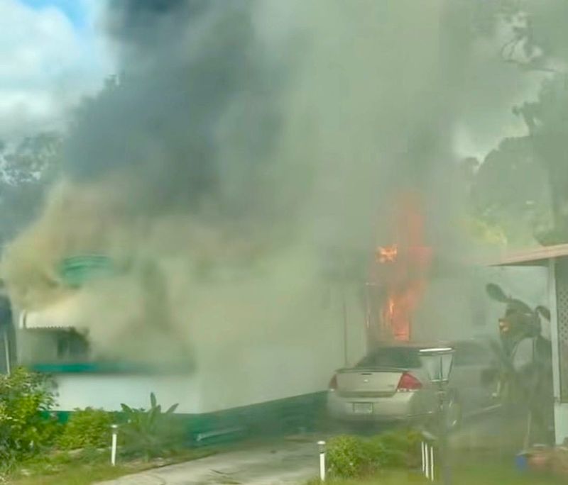 Ormond Beach mobile catches fire sending occupant to the hospital, officials say.