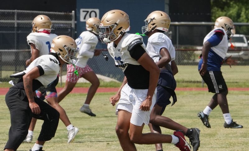 The Eau Gallie Commodores football team at practice on July 29 for the 2026 season.