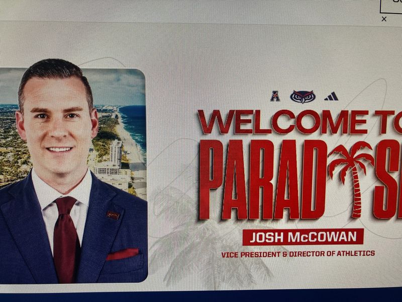 Florida Atlantic University welcomed Josh McCowan as its new vice president and director of athletics.