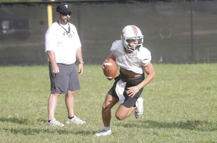 The Munroe football team practices in its first fall camp since restarting the program.